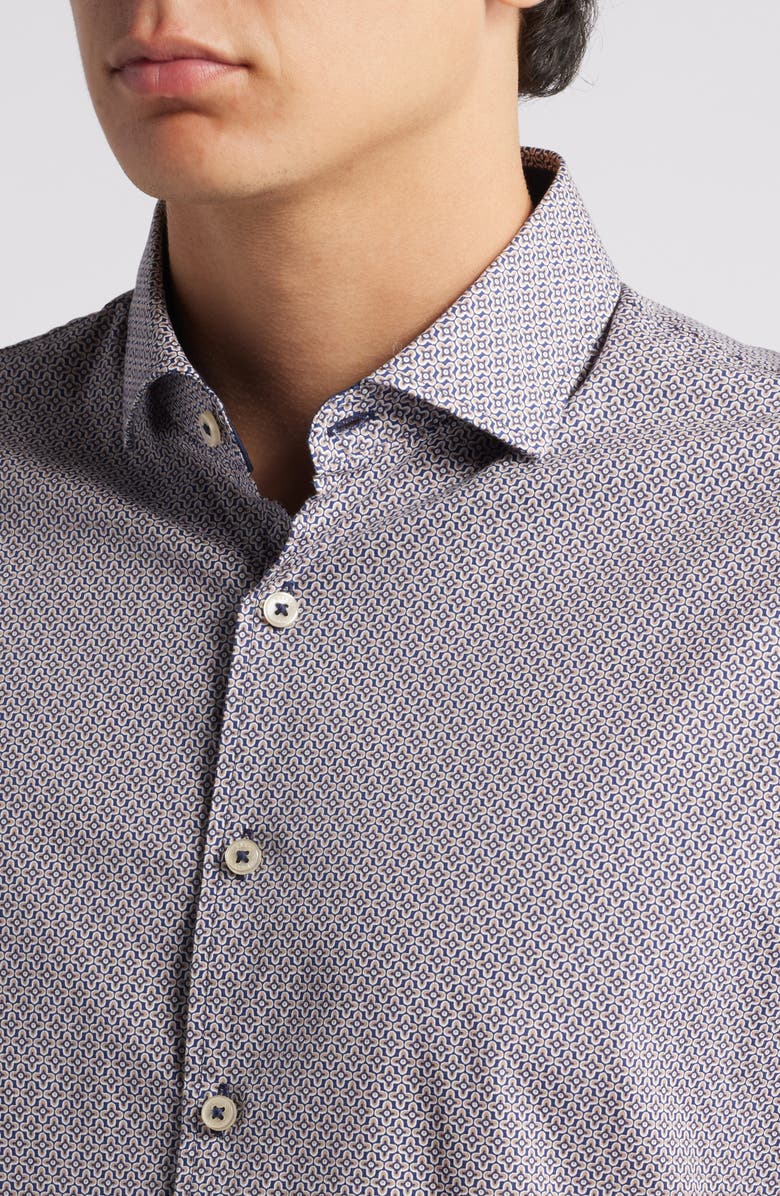 Brax Harold Hi Flex Cotton Button-Up Shirt, Alternate, color, 57-Camel