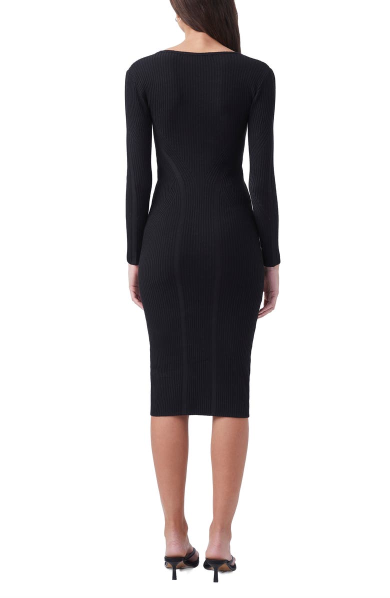 French Connection Simona Long Sleeve Body-Con Sweater Dress, Alternate, color, 