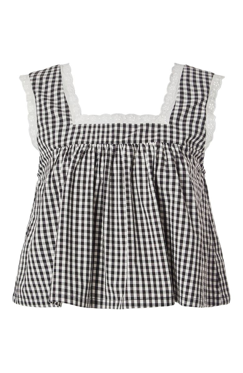 WeWoreWhat Square Neck Baby Doll Top, Alternate, color, Black Multi