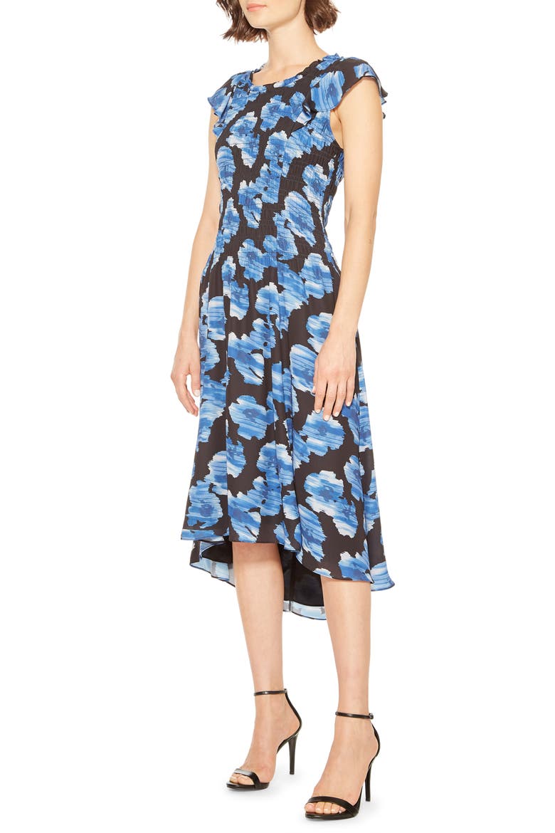 Marcella Floral Print Dress, Alternate, color, TIDAL RAINS