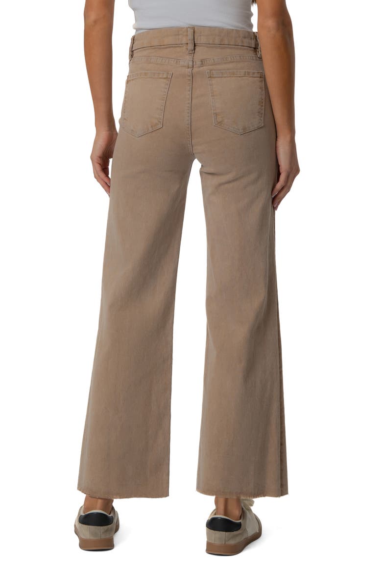 Meg Fab Ab Raw Hem High Waist Ankle Wide Leg Jeans, Alternate, color, CHAI