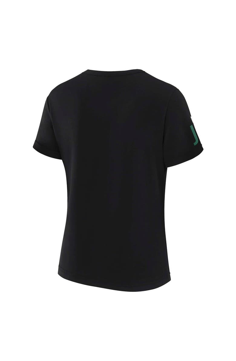 WEAR by Erin Andrews Women's WEAR by Erin Andrews x Gracie Hunt Black New York Jets Draft Me Lace-Up T-Shirt, Alternate, color, Black