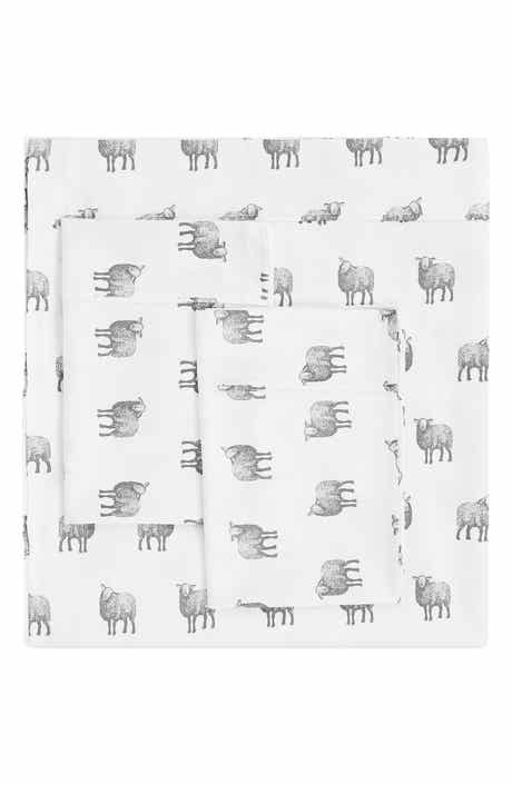MELANGE HOME Elephant Print 400 Thread Count Cotton Sheet Set