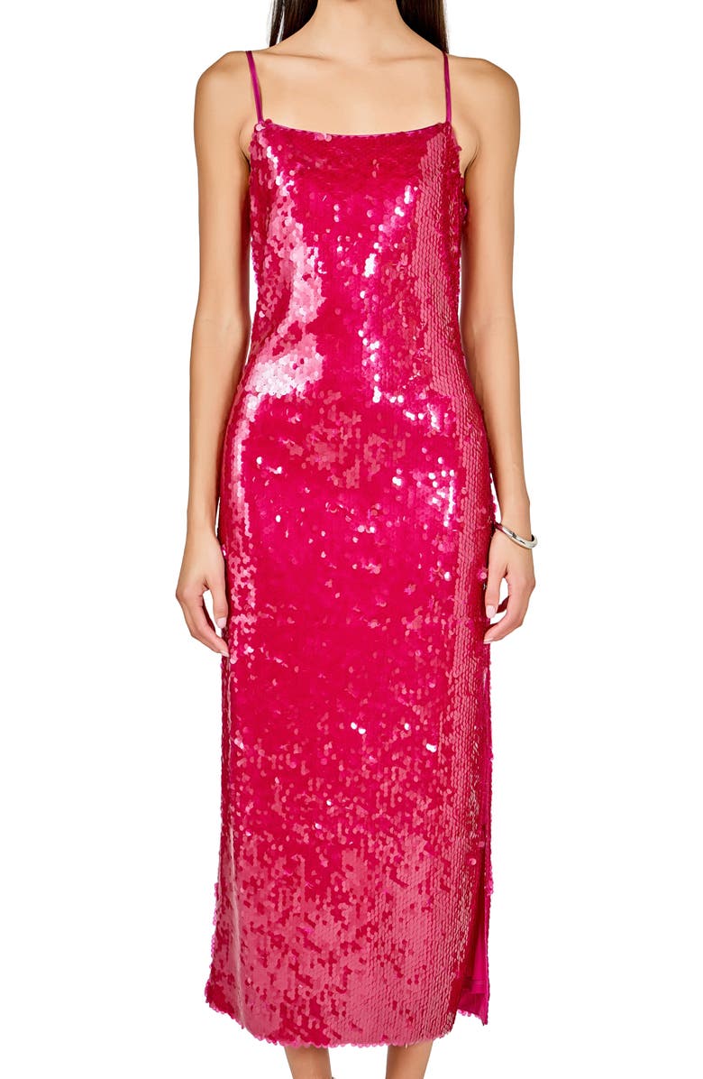 Endless Rose Sequin Slipdress, Alternate, color, Magenta