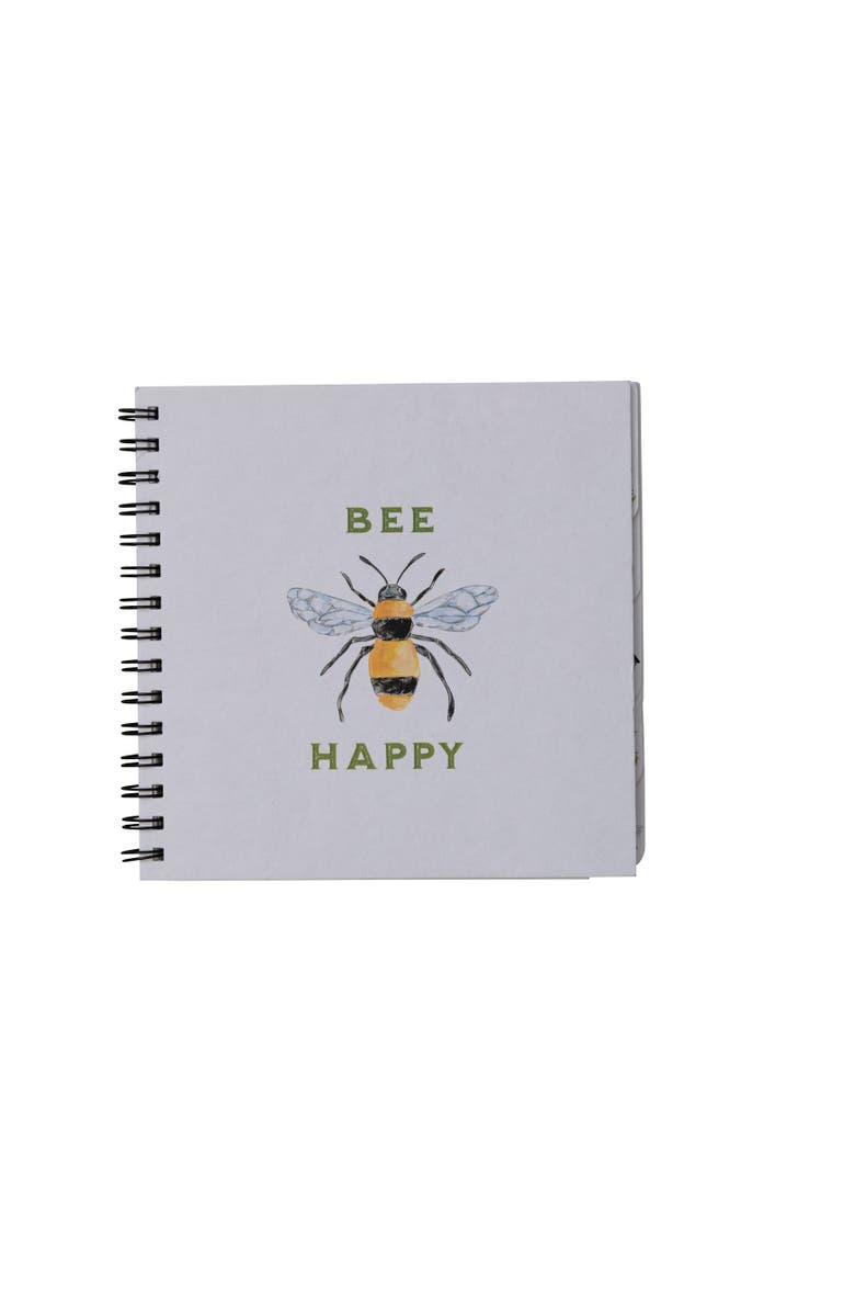 Storied Home Spiral Bound Paper Garden Journal with Summer Icons, Main, color, White