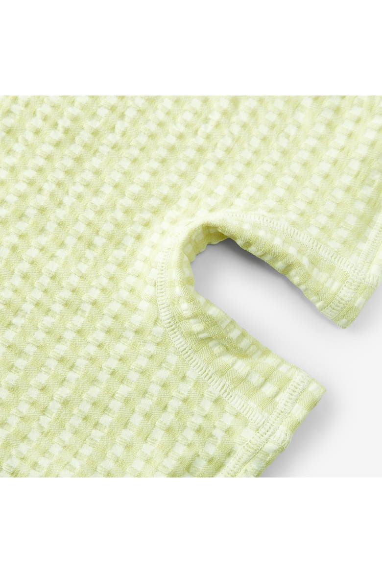 Zipper Shortall Swimsuit, Alternate, color, Green Gingham