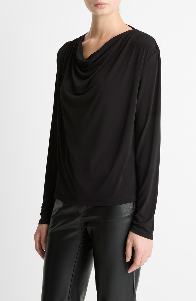 Vince Cowl Neck Knit Top, Alternate, color, Black