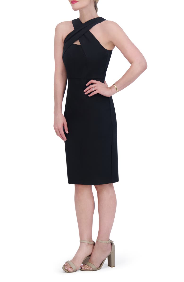 Vince Camuto Cross Neck Cocktail Sheath Dress, Alternate, color, 