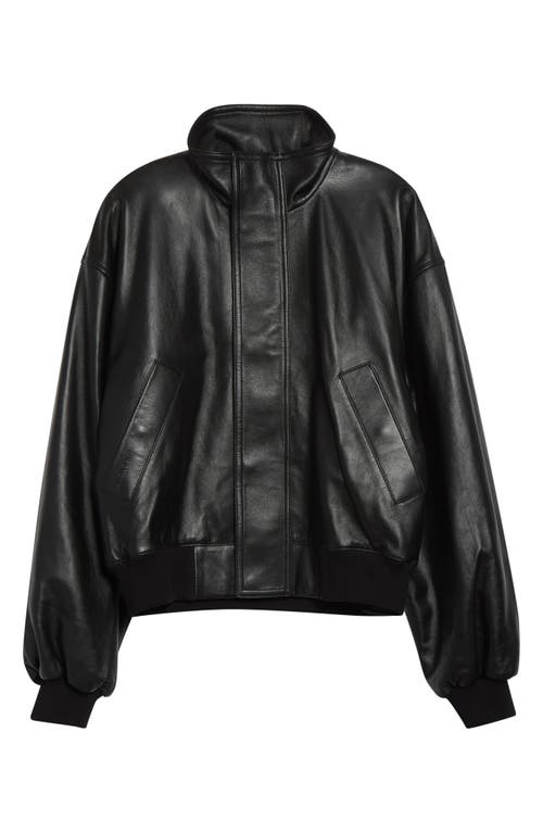 Balenciaga Oversize Lambskin Leather Jacket In Black