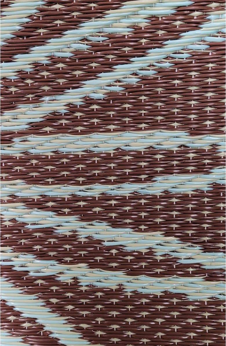 Mad Mats Palm Leaf Teal & Brown, Alternate, color, Teal And Brown