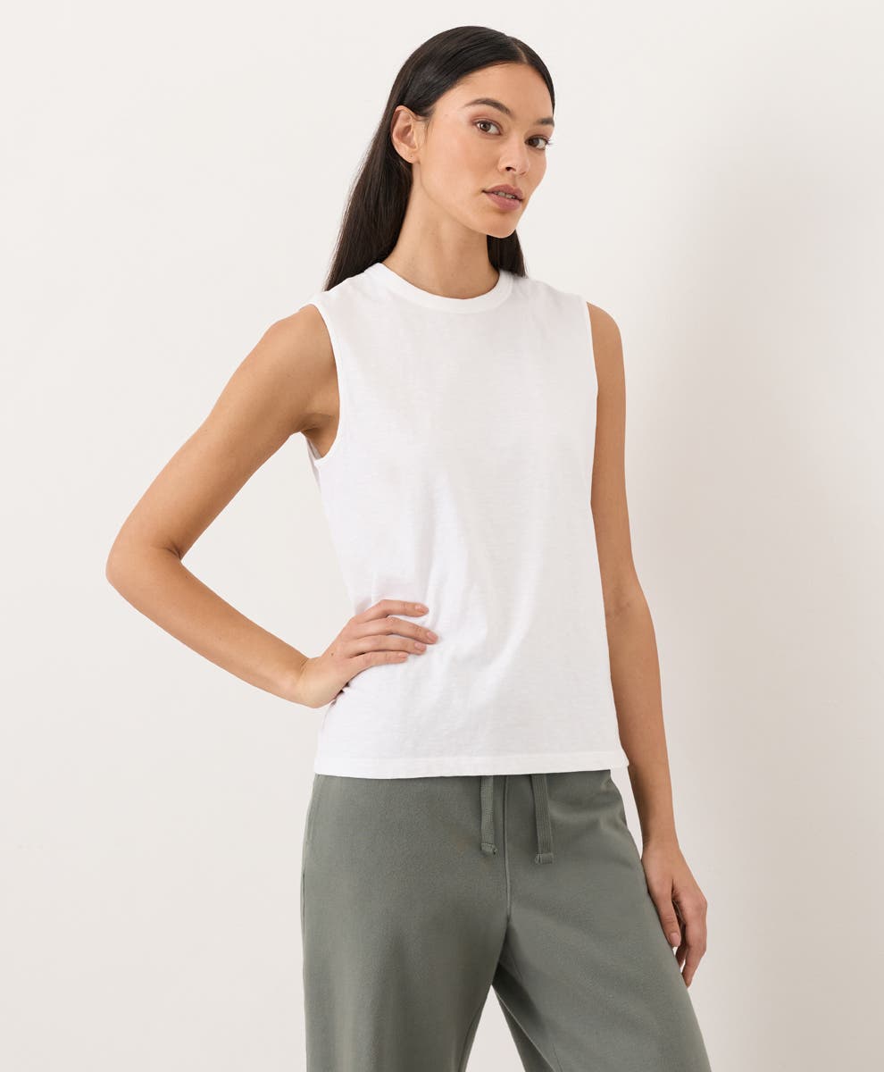 Pact Organic Cotton Soft-slub Essential Tank In White