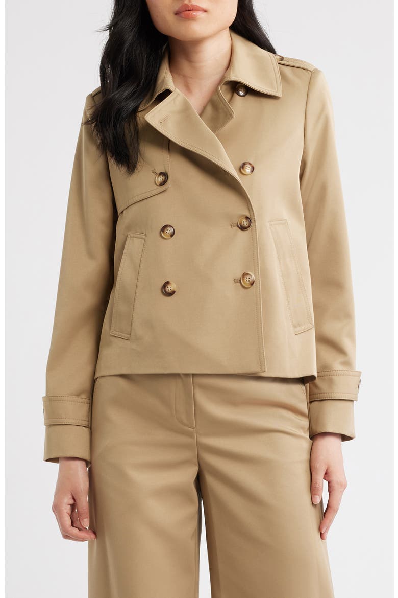 Cropped Trench Coat, Main, color, KHAKI