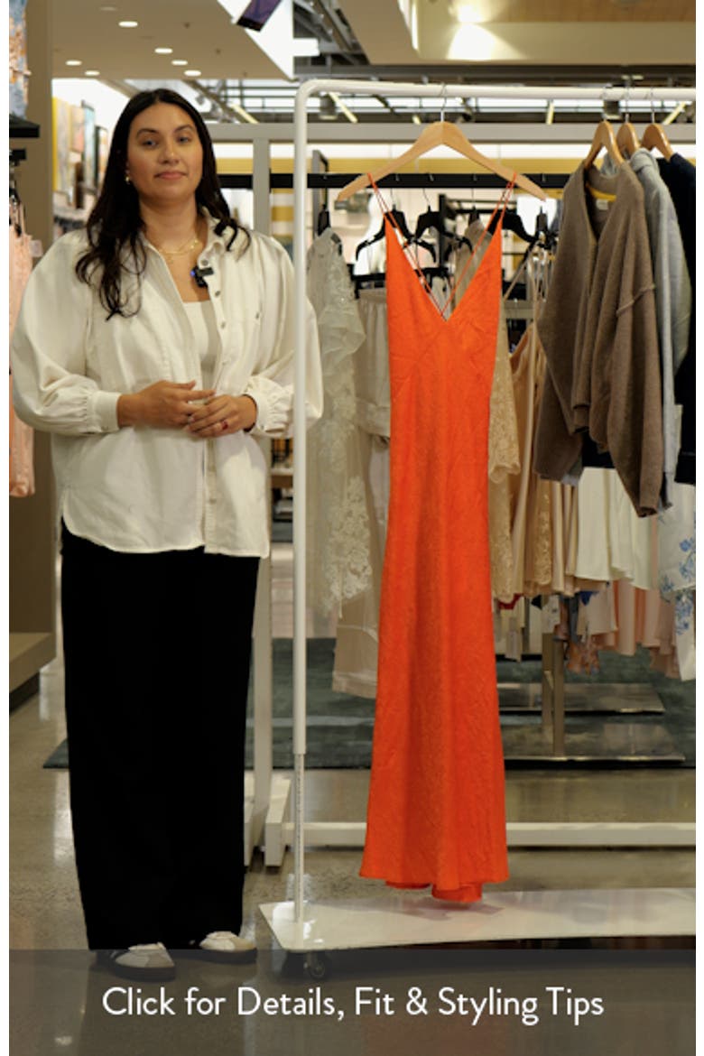 Arielle Plunge Back Crushed Satin Maxi Slipdress video