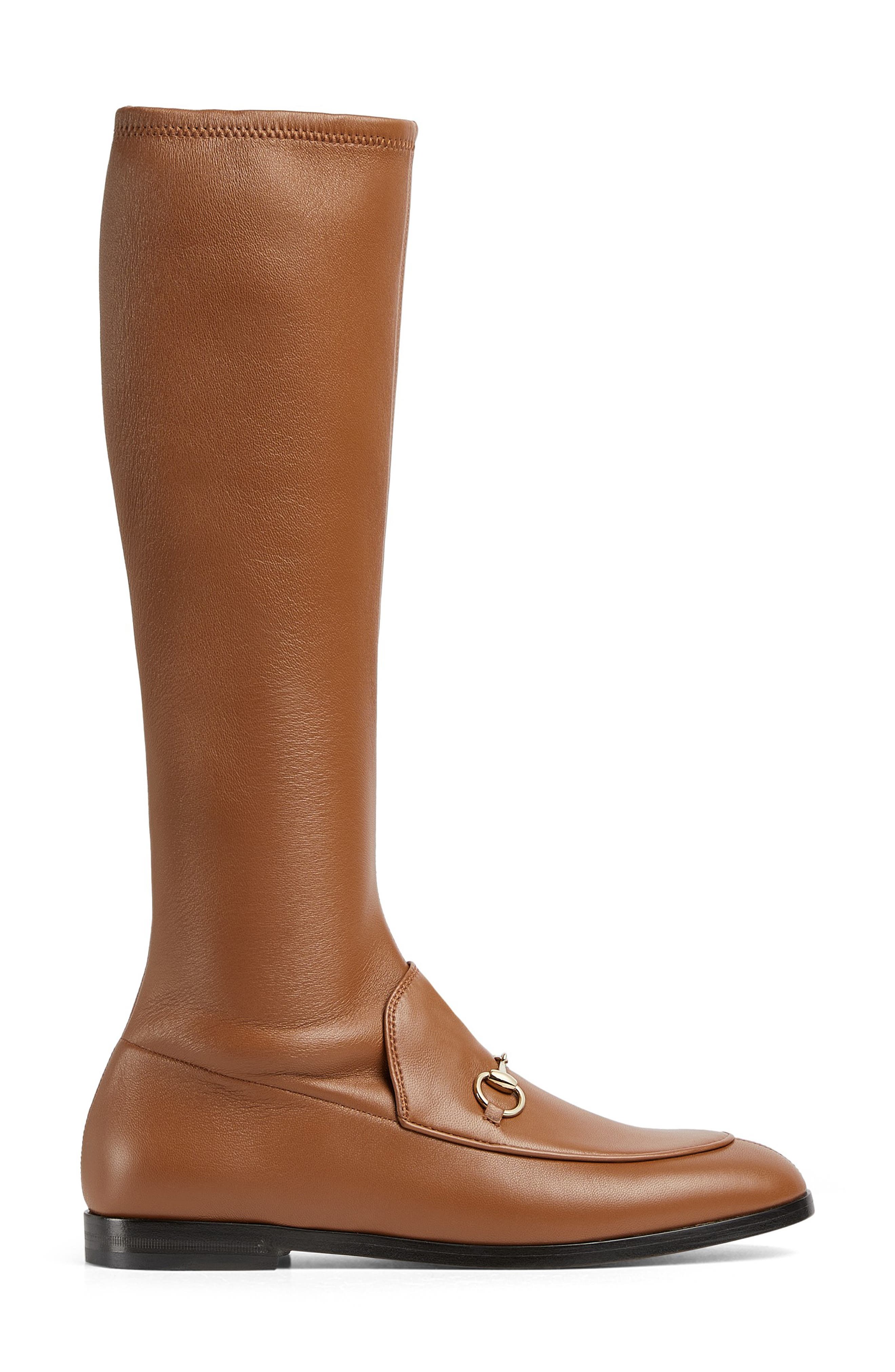 Gucci Jordaan Knee High Boot, Alternate, color, Brown