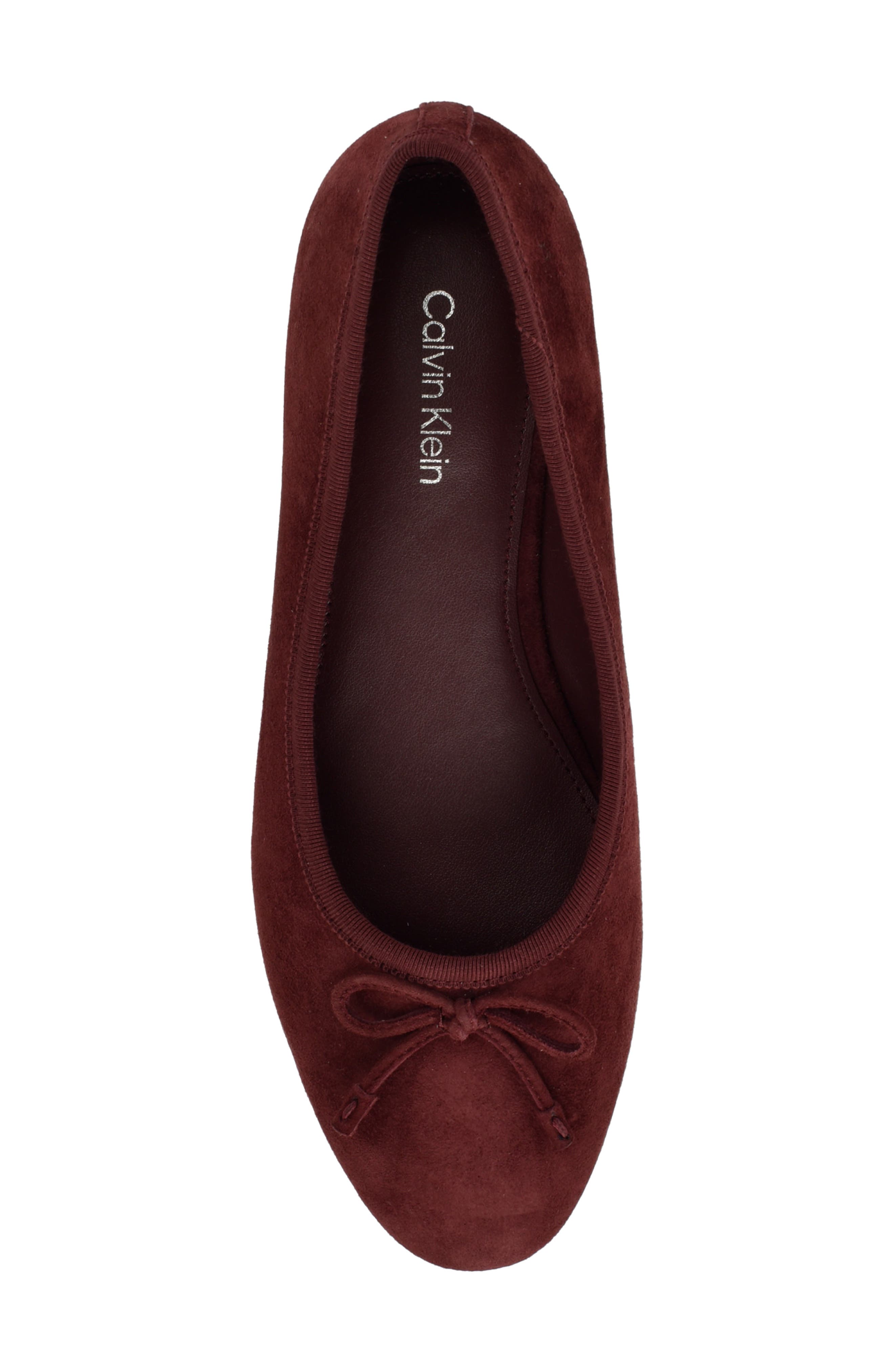 Cyrie Bow Embellished Ballet Flat, Alternate, color, DARK RED