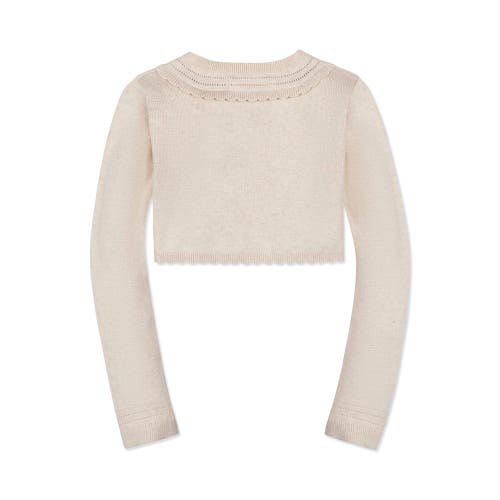 HOPE & HENRY HOPE & HENRY GIRLS' ORGANIC CROPPED SPECIAL CARDIGAN, KIDS