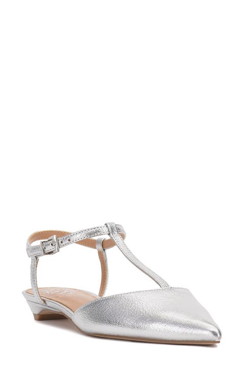 Varena Ankle Strap Pointed Toe Flat (Women)