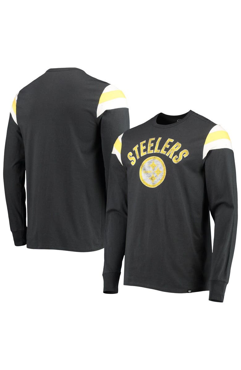 '47 Men's '47 Black Pittsburgh Steelers Franklin Rooted Long Sleeve T-Shirt, Main, color, Black