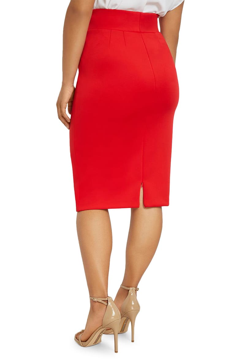 Neoprene Pencil Skirt, Alternate, color, LOLLIPOP