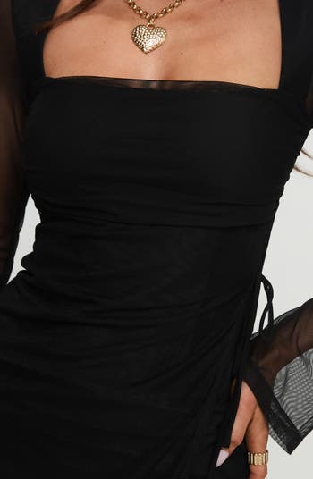 Martinez Mesh Long Sleeve Minidress