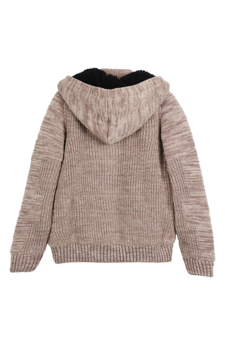 XRAY Kids' Faux Shearling Lined Zip-Up Hoodie, Alternate, color, Oatmeal/ Marble