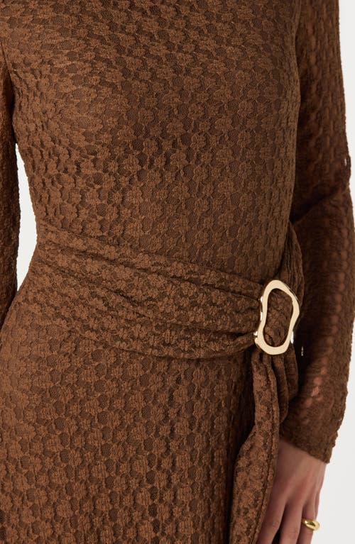 Astr The Label Long Sleeve Lace Midi Dress In Multi