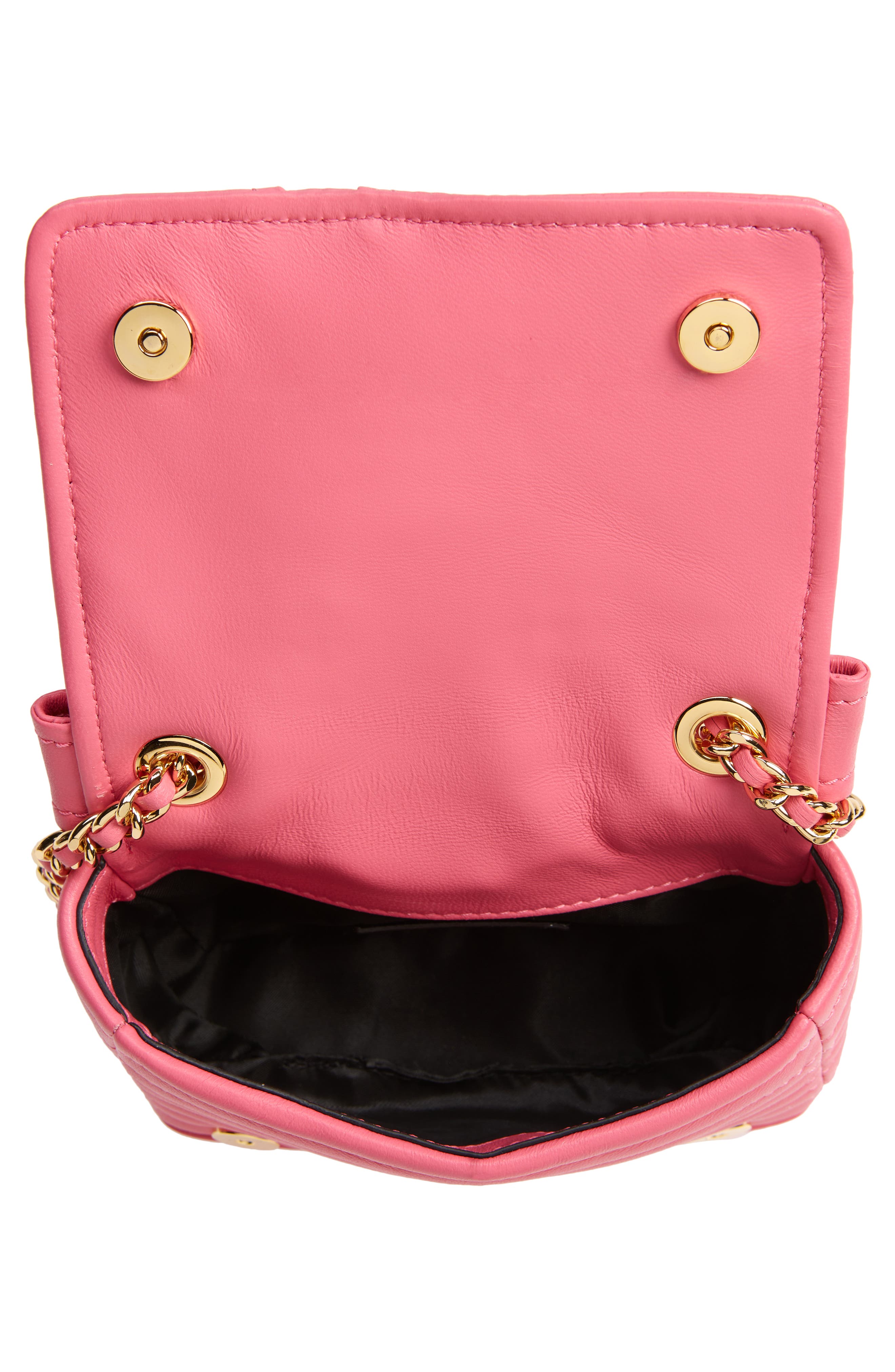 Moschino Mini Biker Leather Shoulder Bag, Alternate, color, 