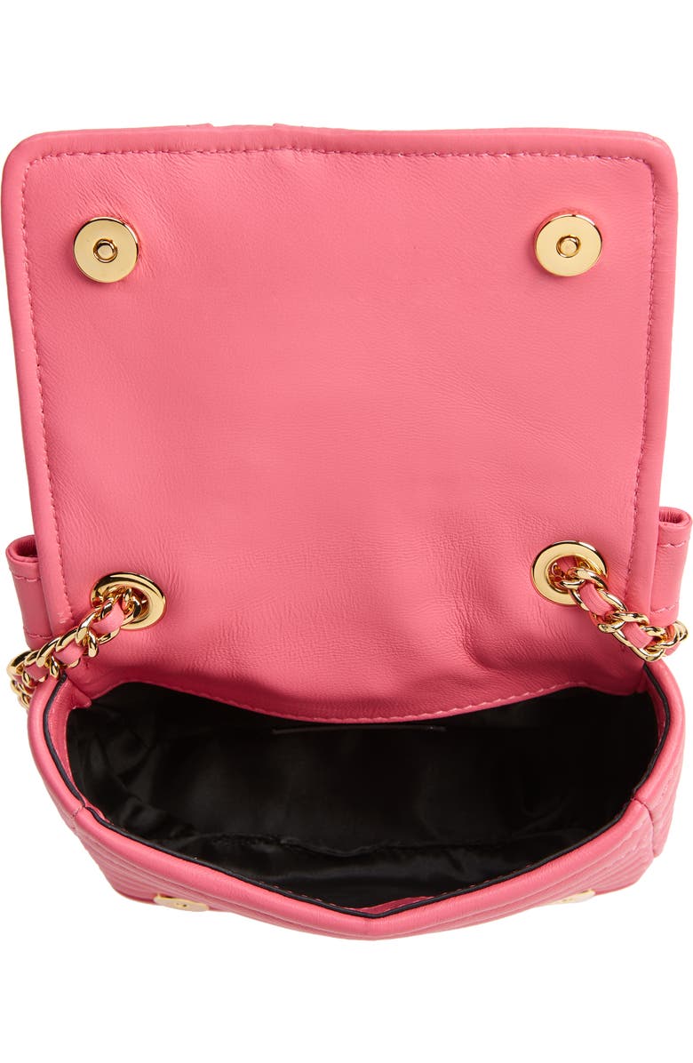 Moschino Mini Biker Leather Shoulder Bag, Alternate, color,