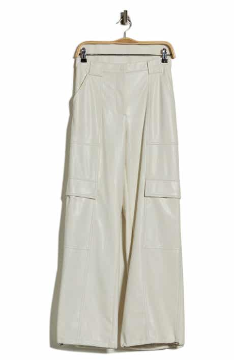 Sofia Faux Leather Wide Leg Cargo Pants