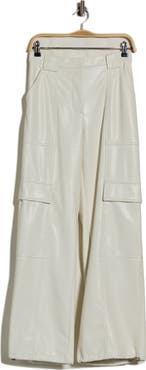 Simkhai Sofia Faux Leather Wide Leg Cargo Pants