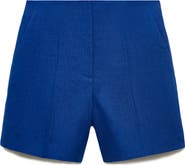 MANGO Straight Fit Linen Shorts