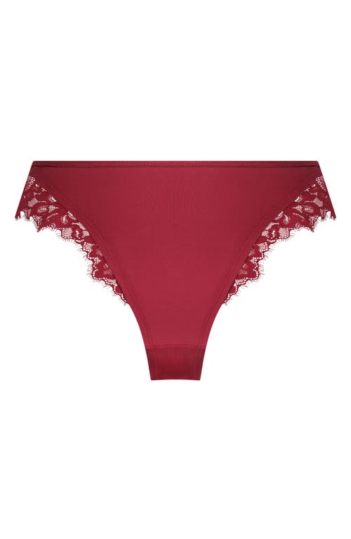 Shop Hunkemoller Hunkemöller Charlotta Lace Trim Brazilian Panties In Chili Pepper