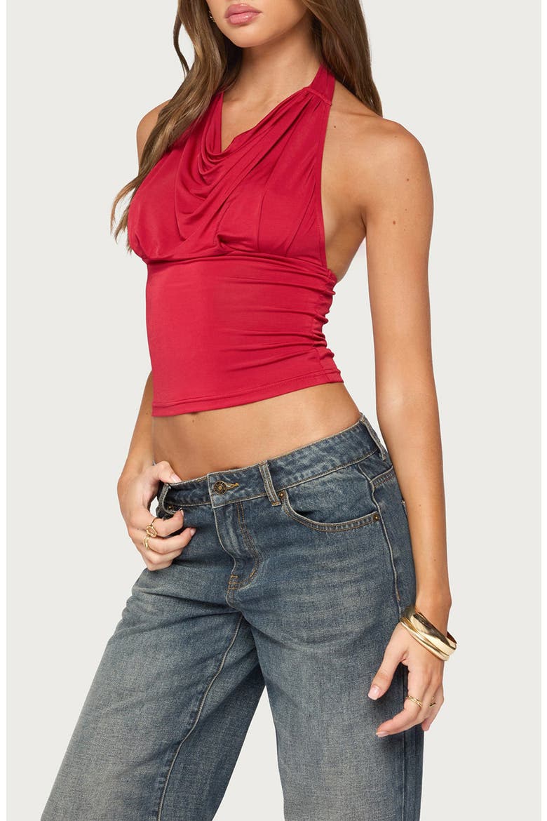 Jarla Backless Halter Top, Alternate, color, RED