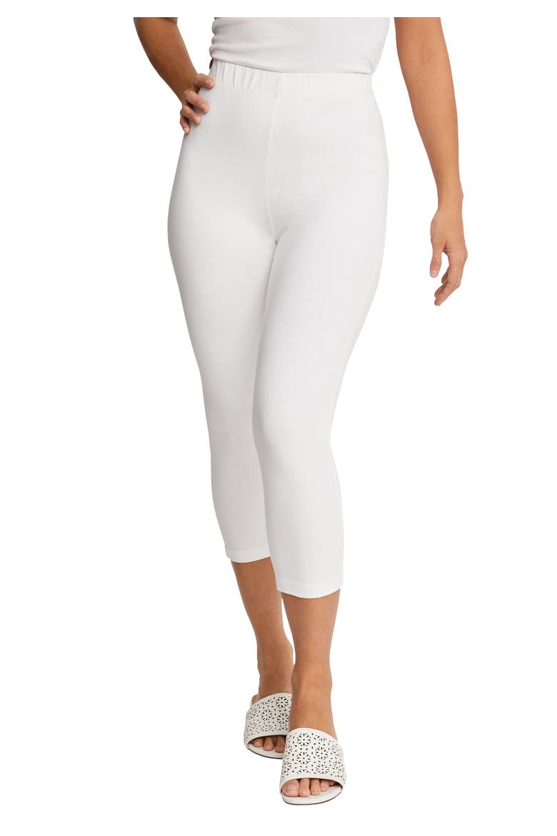Everyday Stretch Cotton Capri Legging, Main, color, WHITE