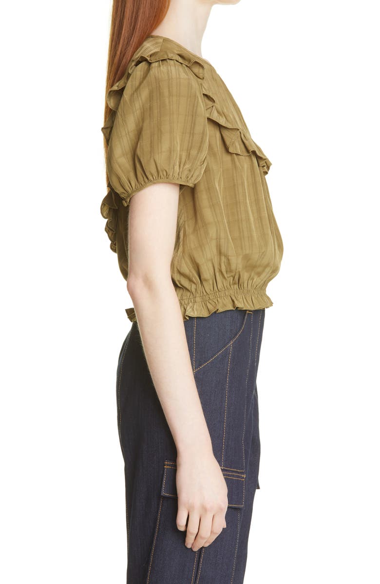 Cinq à Sept Randee Ruffle Crop Top, Alternate, color, 