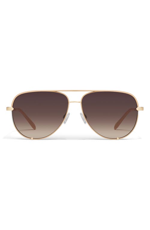 Quay High Key 64mm Oversize Aviator Sunglasses In Chamomile/dark Fawn