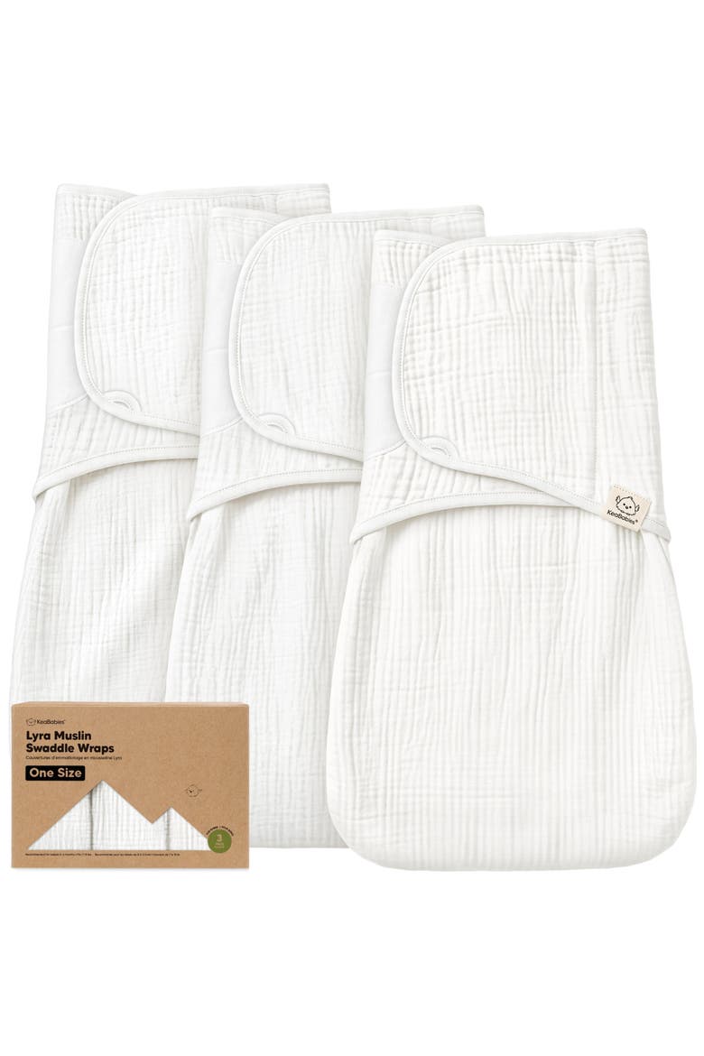 3-Pack Lyra Muslin Swaddle Wraps, Main, color, Soft White