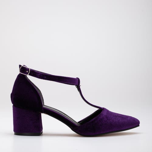 Forever & Always Shoes Women's Pink / Purple Anicette - Purple Velvet Heels In Purple