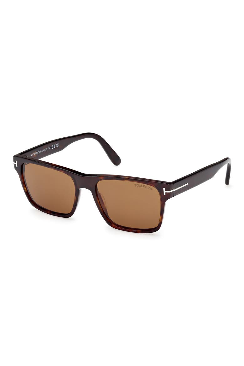 Calder 55mm Square Sunglasses (Nordstrom Exclusive), Alternate, color, SHINY DARK HAVANA ECO