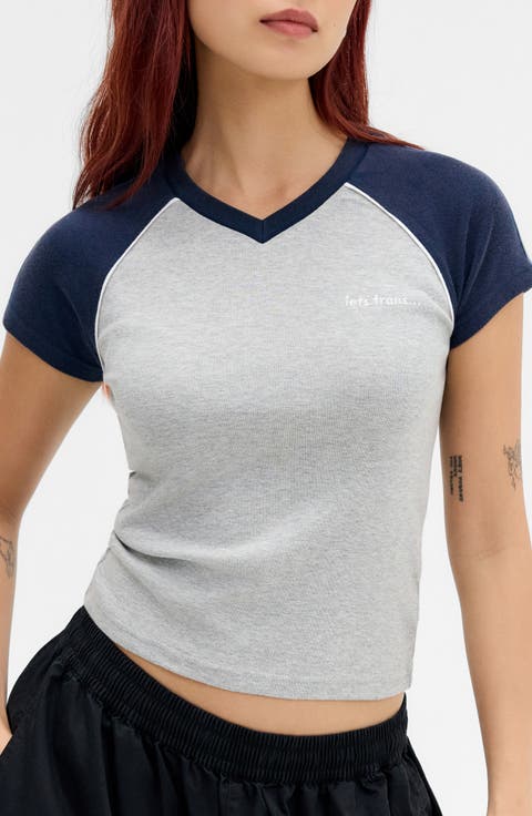 V-Neck Piped Baby T-Shirt