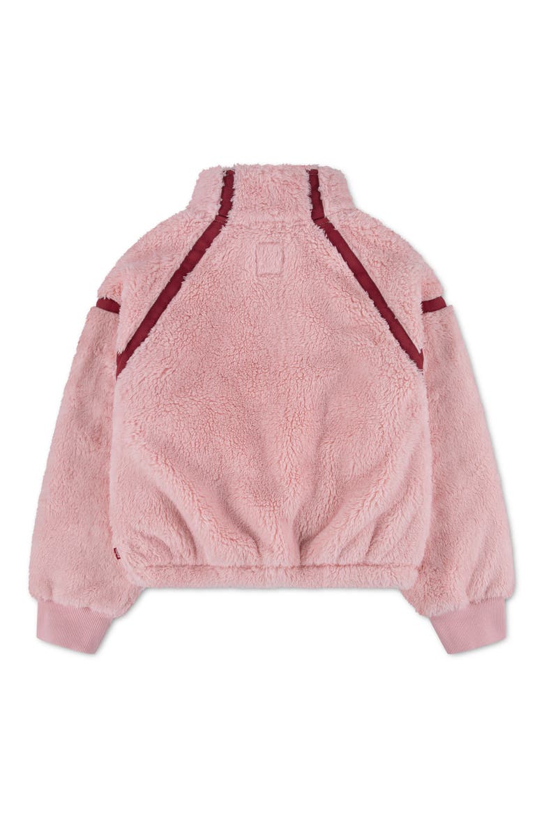 Kids' High-Pile Fleece Half Zip Pullover, Alternate, color, POWDER PINK