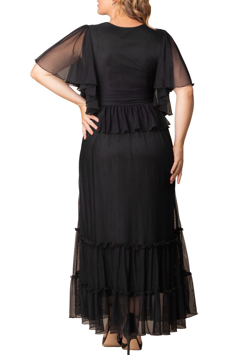 Graceful Tiered Gown, Alternate, color, ONYX