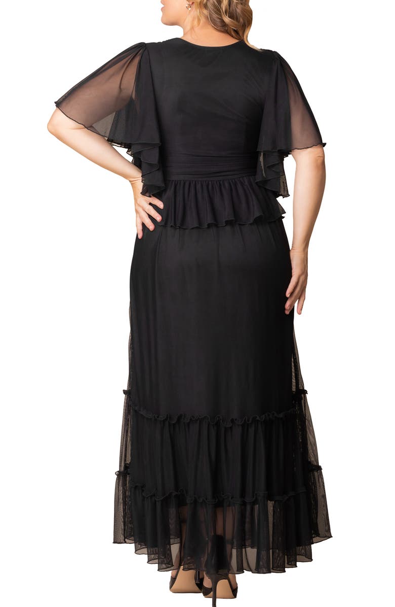 Kiyonna Graceful Tiered Gown, Alternate, color, Onyx