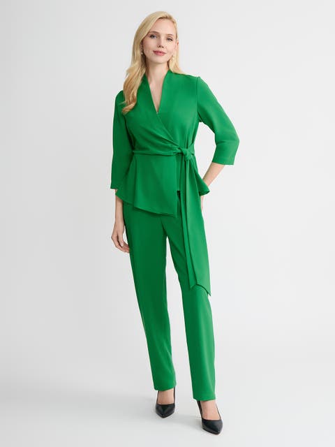 Crepe de Chine Wrap Blouse