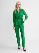 Misook Crepe de Chine Wrap Blouse