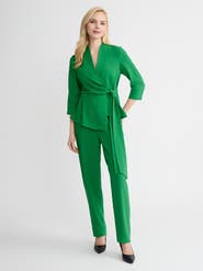 Misook Crepe de Chine Wrap Blouse