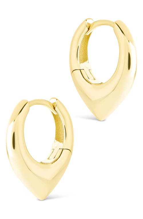 Sterling Forever Colby Pointed Teardrop Hoop Earrings In Gold