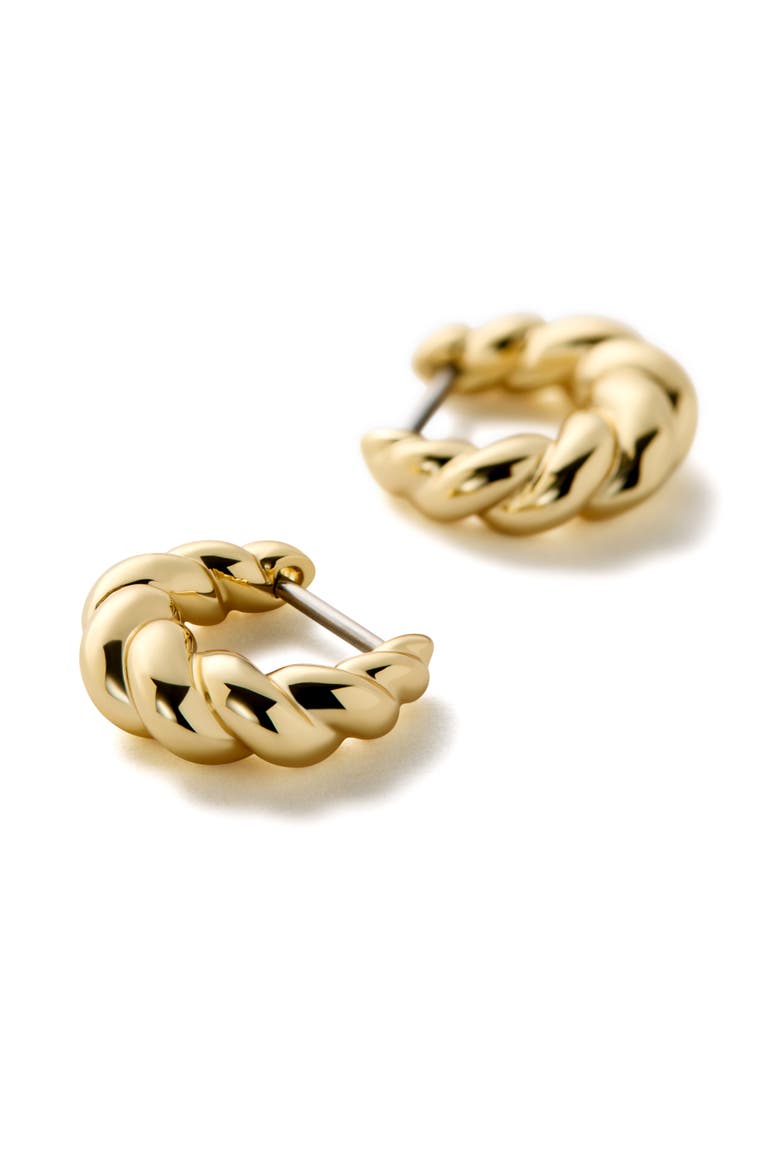 Twisted Hoop Earrings - Paris Mini, Alternate, color, Gold