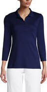 Lands' End 3/4 Sleeve Supima Cotton Polo Shirt
