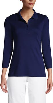 Lands' End 3/4 Sleeve Supima Cotton Polo Shirt